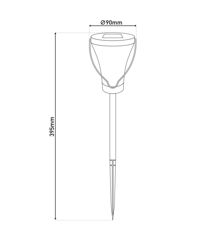 Veronica Set of 8 LED Solar Outdoor Spike Steel-Blank Dawn to Dusk Sensor IP44-7
