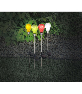 Glühbirne Set of 4 LED Solar Outdoor Lighting Multi Colour Dawn to Dusk Sensor 3000K IP44-2