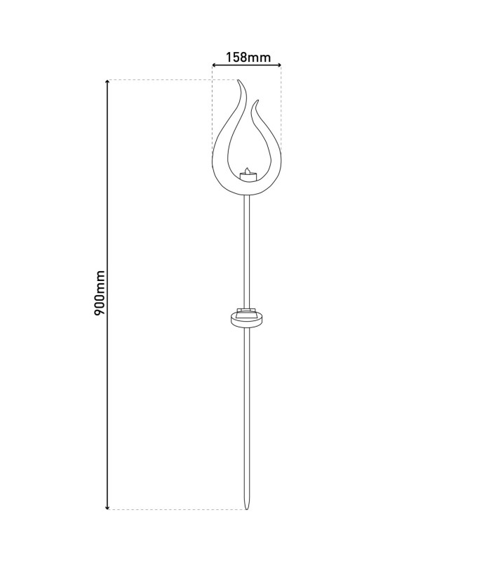 Flamme LED Solar Outdoor Lighting Brown Dawn to Dusk Sensor 2000K IP44-8