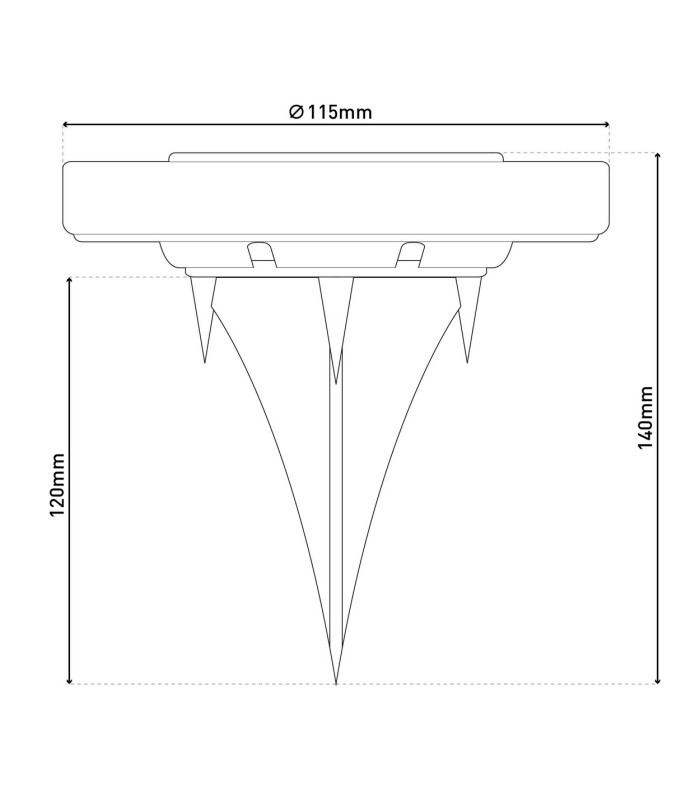 Kian Set of 6 LED Solar Outdoor Spike Steel-Blank Dawn to Dusk Sensor 2500-3200K IP44-4