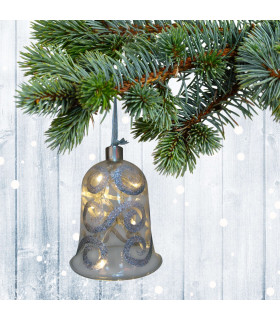 Glocke Set of 4 LED Silver Battery Powered-2