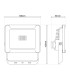 Radia LED Outdoor Flood Light Black 6500K IP65-3