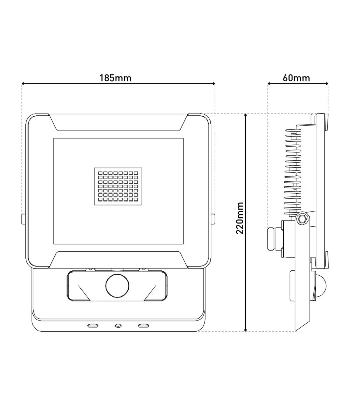 Radia LED Outdoor Flood Light Black PIR Motion Sensor 6500K IP54-3
