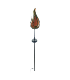 Flamme LED Solar Outdoor Spike Bronze Dawn to Dusk Sensor IP44-1