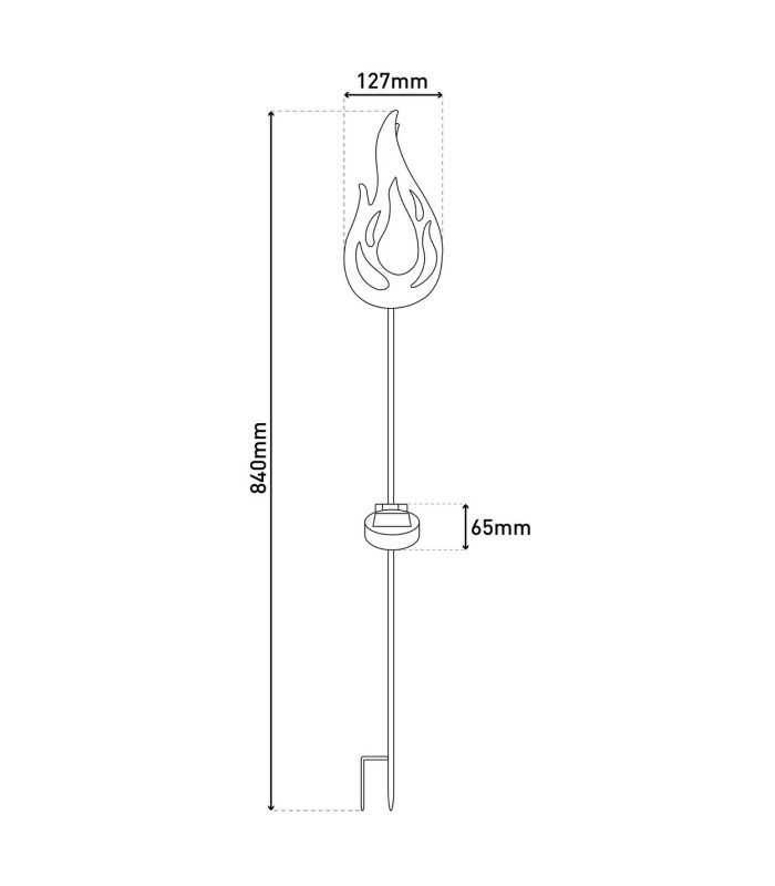 Flamme LED Solar Outdoor Spike Bronze Dawn to Dusk Sensor IP44-7