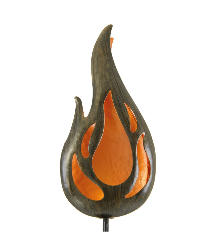 Flamme LED Solar Outdoor Spike Bronze Dawn to Dusk Sensor IP44-9