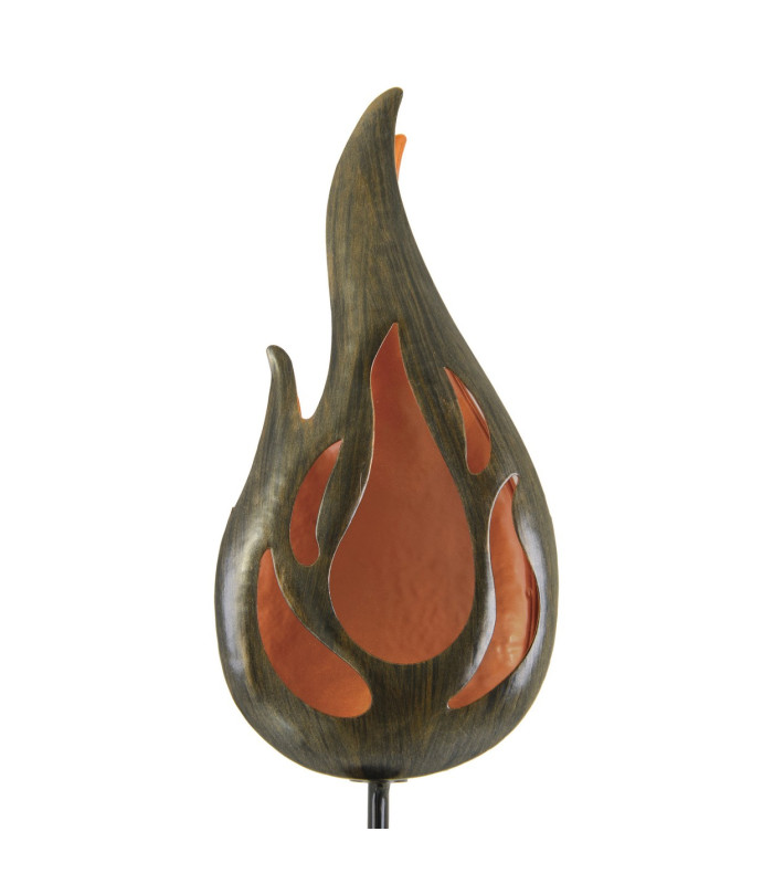 Flamme LED Solar Outdoor Spike Bronze Dawn to Dusk Sensor IP44-10