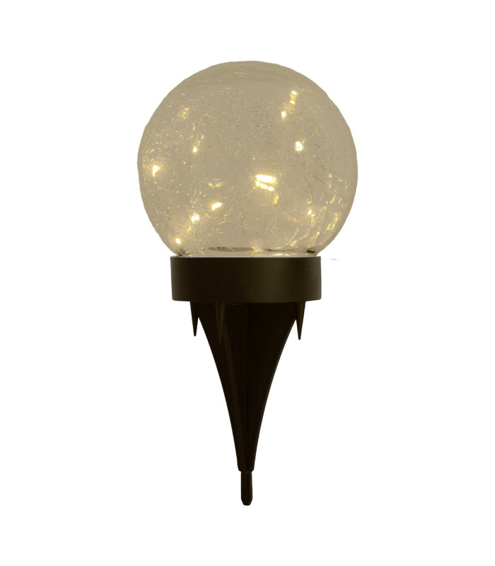 Crackle Set of 3 LED Solar Outdoor Spike White IP44-9