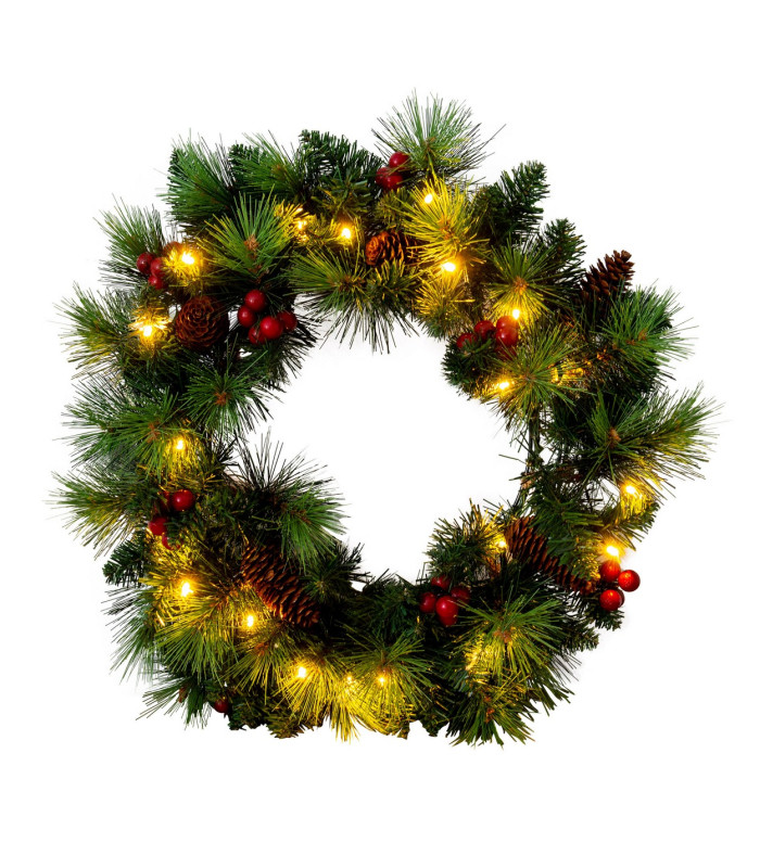 Noel LED Ring Green Battery Powered 2700-3000K IP44 Timer Function-1