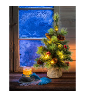 Weihnachtsbaum LED Green Battery Powered 2800K IP44 Timer Function-2