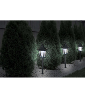 Arona Set of 3 LED Solar Outdoor Spike Black Dawn to Dusk Sensor 7000K IP44-2