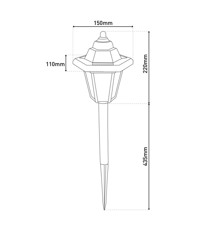 Arona Set of 3 LED Solar Outdoor Spike Black Dawn to Dusk Sensor 7000K IP44-5