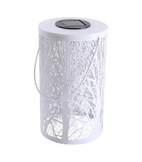 White Wood LED Solar Outdoor Lighting White Dawn to Dusk Sensor 3000K IP44-1