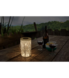 White Wood LED Solar Outdoor Lighting White Dawn to Dusk Sensor 3000K IP44-2