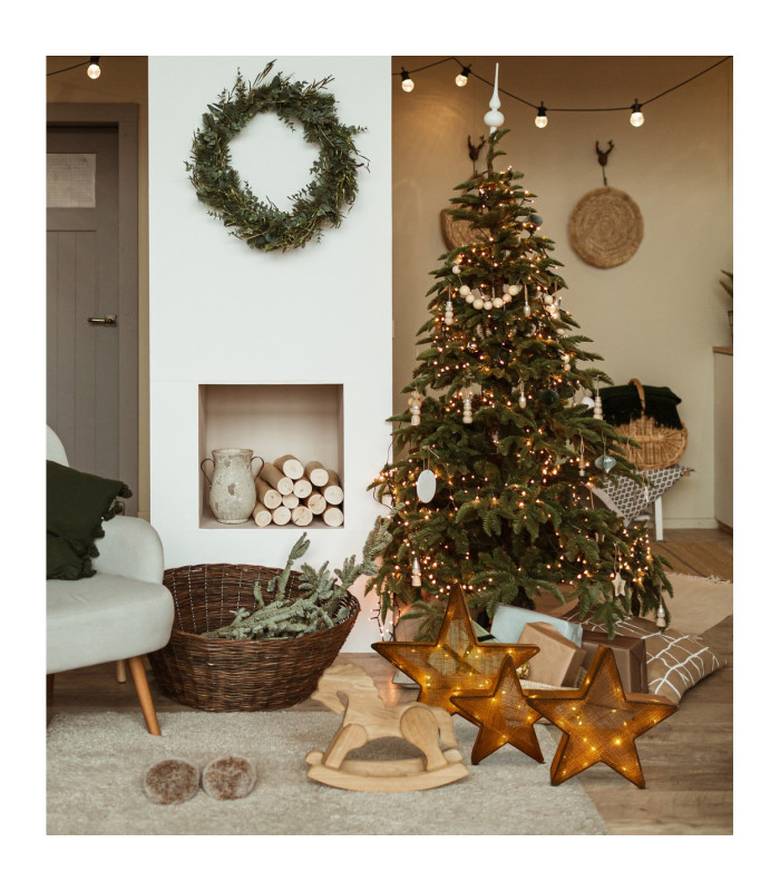 Weihnachtsstern Set of 3 LED Brown 3000K IP44-2