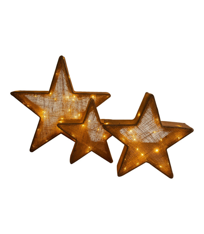 Weihnachtsstern Set of 3 LED Brown 3000K IP44-4