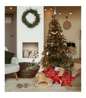 Weihnachtsstern Set of 3 LED Red 3000K IP44-2