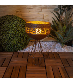 Rome LED 35cm Solar Outdoor Lighting Rust Dawn to Dusk Sensor 3500K IP44-2