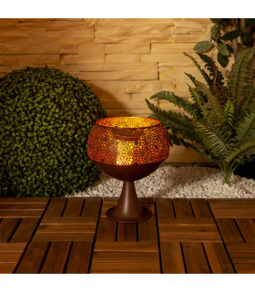 Rome LED 25cm Solar Outdoor Lighting Rust Dawn to Dusk Sensor 3500K IP44-2