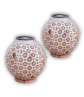 Blumenmuster Set of 2 Solar Outdoor Lighting White Dawn to Dusk Sensor 3500K IP44-1