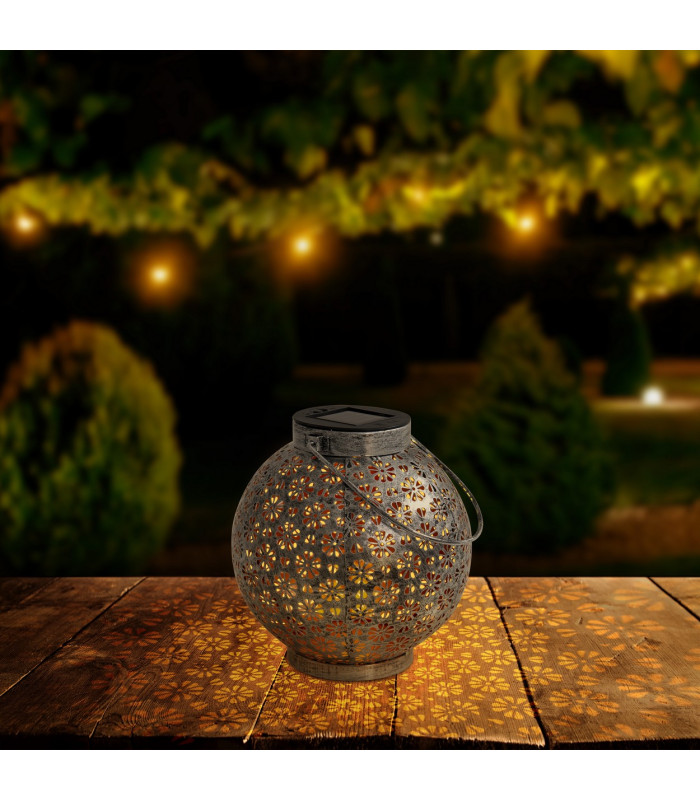 Blumenmuster Set of 2 Solar Outdoor Lighting Silver Dawn to Dusk Sensor 3500K IP44-3