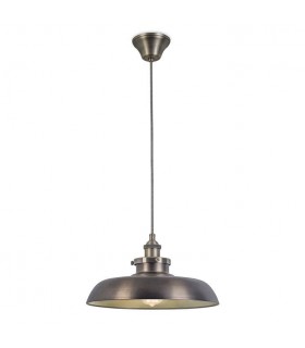 1 Light Dome Ceiling Pendant Antique Brass, Bronze, E27 - 1