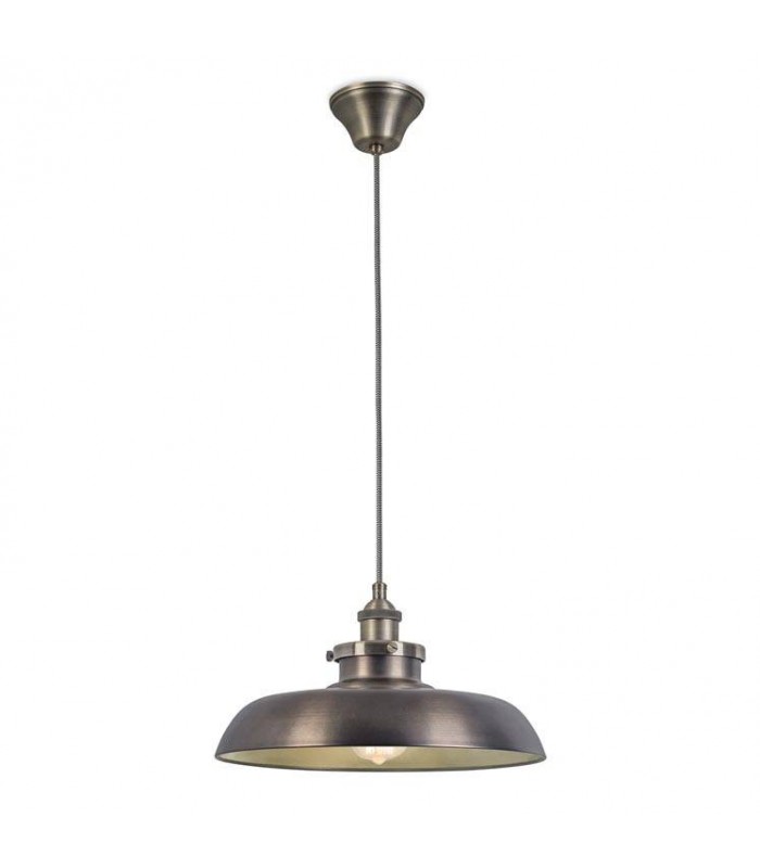 1 Light Dome Ceiling Pendant Antique Brass, Bronze, E27 - 1
