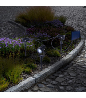 Spoti LED Solar Outdoor Lighting Black Dawn to Dusk Sensor 4000K IP44-2
