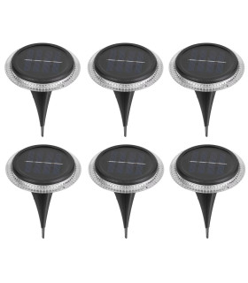 Kane Set of 6 LED Solar Outdoor Lighting Black Dawn to Dusk Sensor 3000K IP44-1
