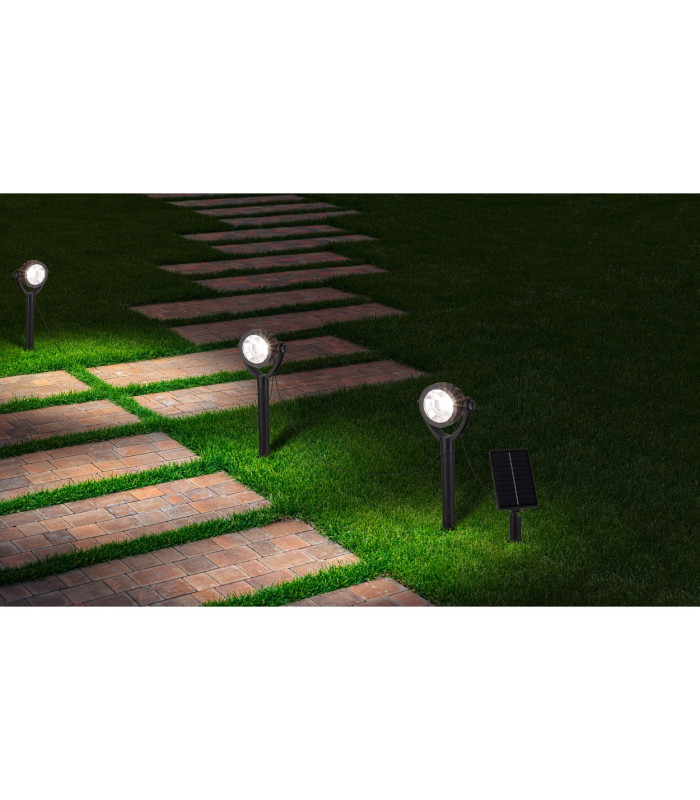 Nomi LED Solar Outdoor Spike Black Dawn to Dusk Sensor 3000K IP44-2