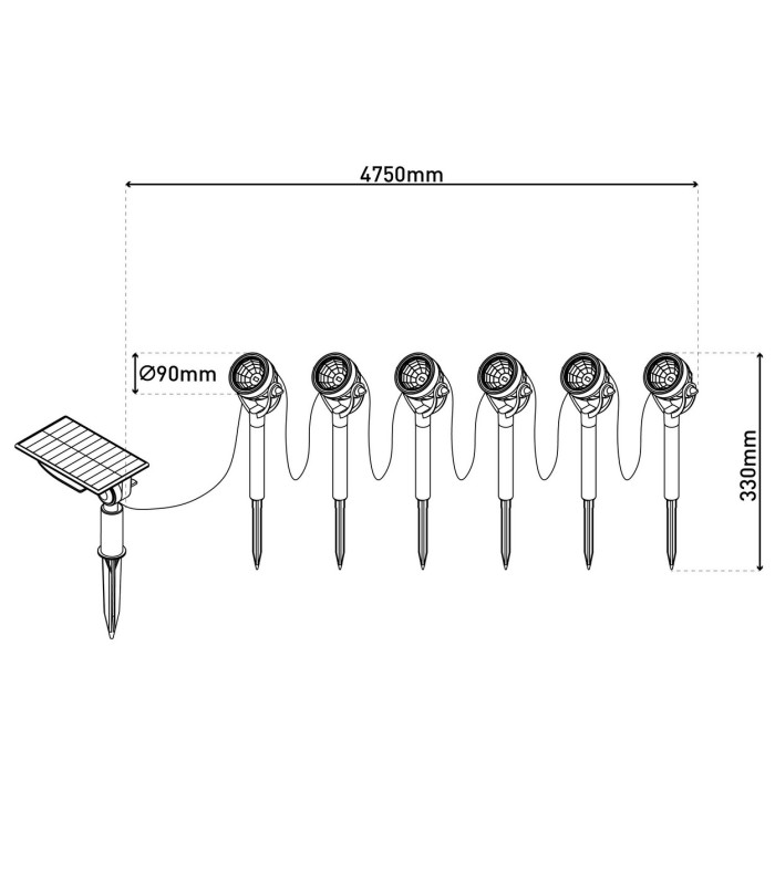 Nomi LED Solar Outdoor Spike Black Dawn to Dusk Sensor 3000K IP44-3