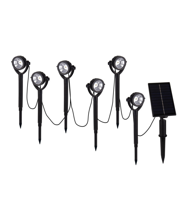 Nomi LED Solar Outdoor Spike Black Dawn to Dusk Sensor 3000K IP44-6
