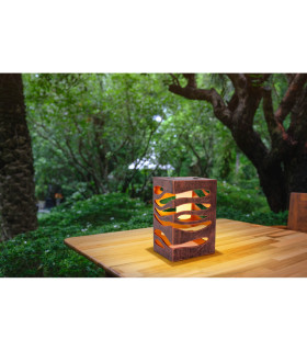 Hilda LED Solar Outdoor Lighting Brown Dawn to Dusk Sensor 1800K IP44-2