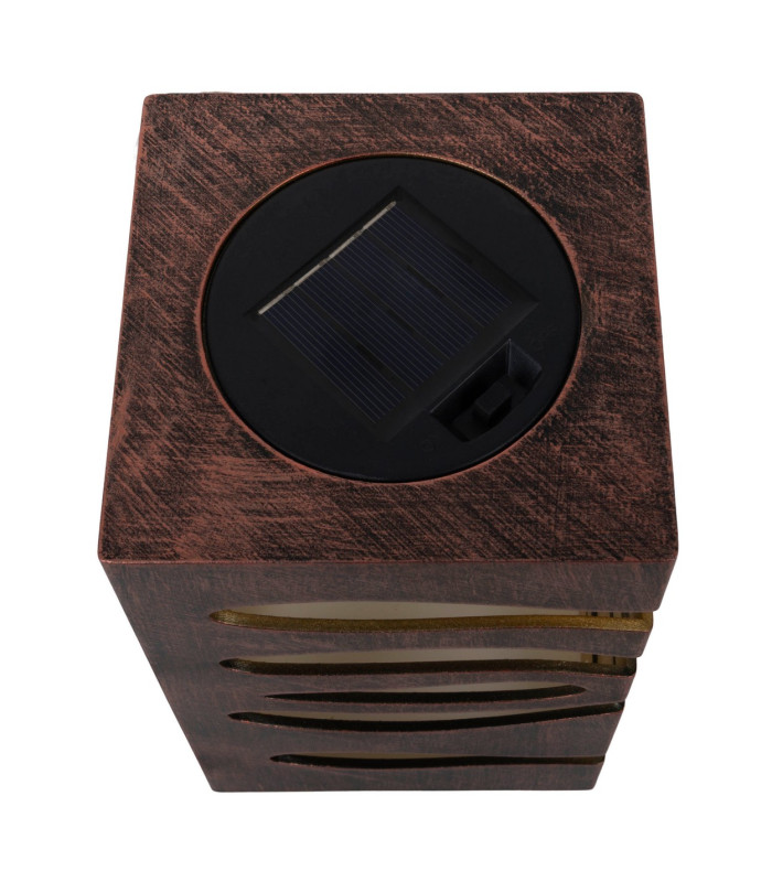 Hilda LED Solar Outdoor Lighting Brown Dawn to Dusk Sensor 1800K IP44-8