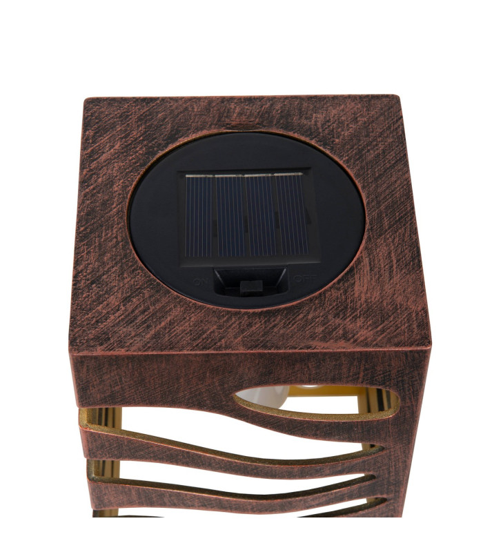 Hilda LED Solar Outdoor Lighting Brown Dawn to Dusk Sensor 1800K IP44-10