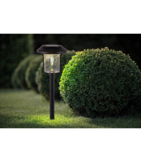 Simon LED Solar Outdoor Spike Black Dawn to Dusk Sensor 2700K IP44-2