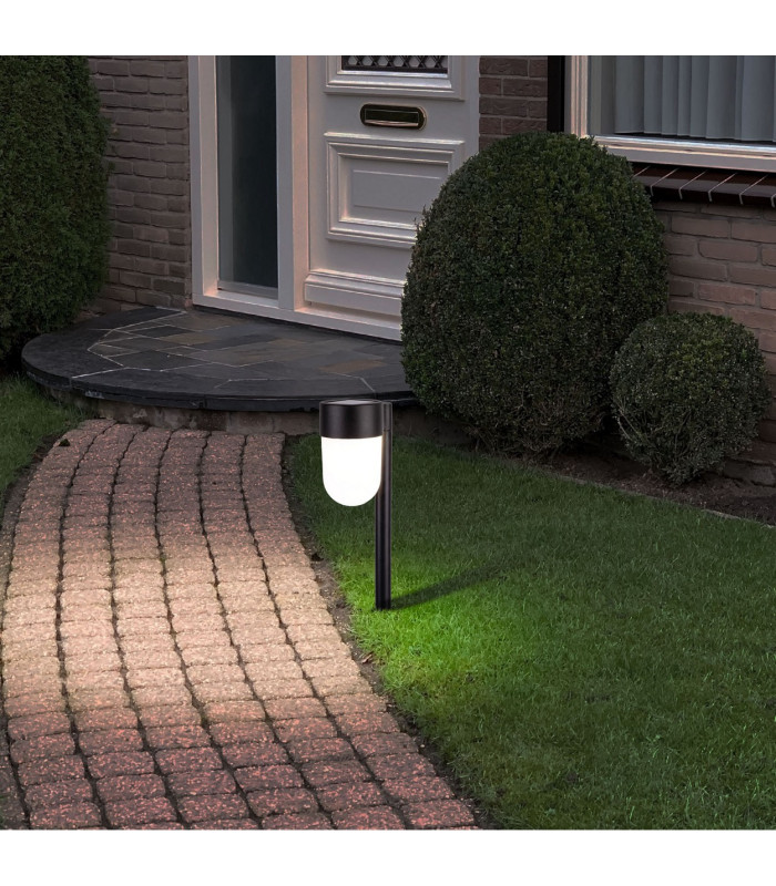 Sina Set of 2 Solar Outdoor Spike Black Dawn to Dusk Sensor 2700-3000K IP44-3