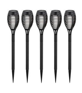 Fanilo Set of 5 LED Solar Outdoor Spike Black IP44-1