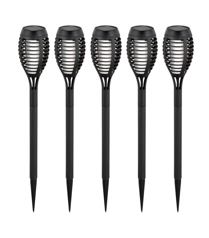 Fanilo Set of 5 LED Solar Outdoor Spike Black IP44-1