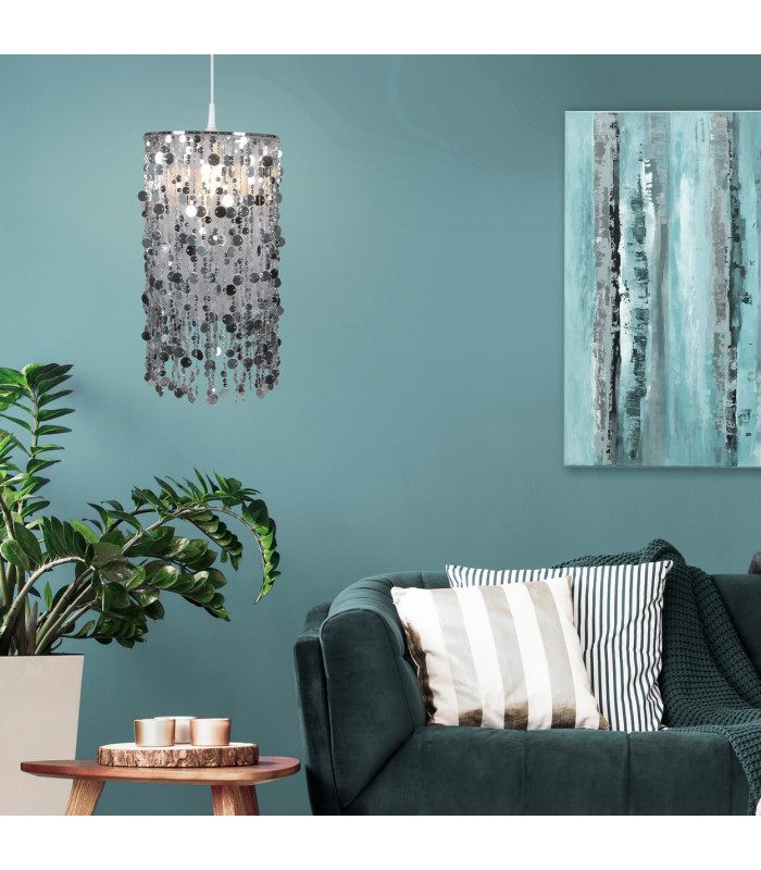 Kira Pendant Ceiling Light Silver 1xE27-2