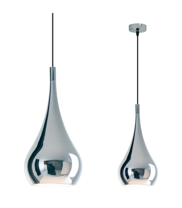 Style 23cm Dome Pendant Ceiling Light Chrome-11