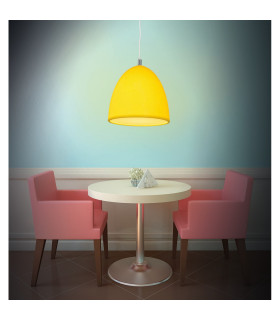 Catinus Dome Pendant Ceiling Light Yellow 1xE27-2
