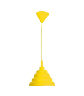 Cara Dome Pendant Ceiling Light Yellow 1xE27-1