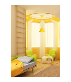 Cara Dome Pendant Ceiling Light Yellow 1xE27-2