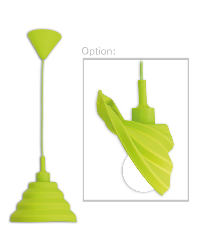 Cara Dome Pendant Ceiling Light Green 1xE27-6