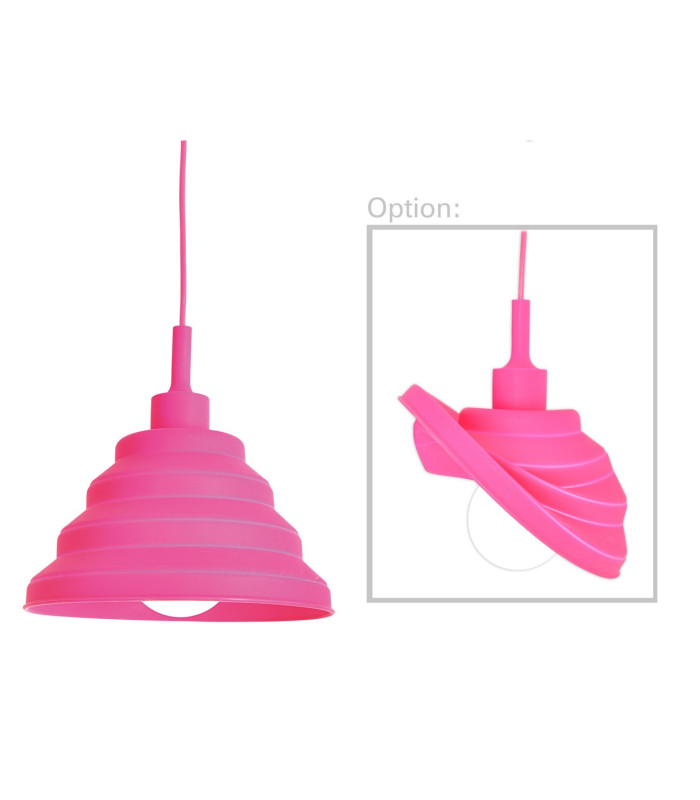 Cara Dome Pendant Ceiling Light Pink 1xE27-5