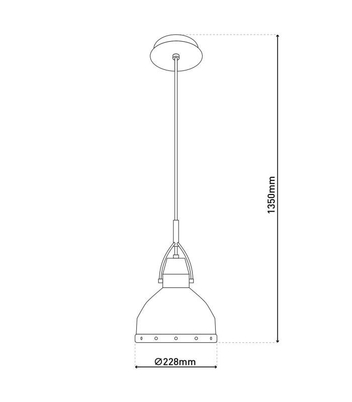 Cottage Dome Pendant Ceiling Light White 1xE27-3