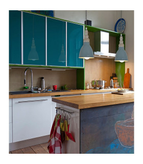 Delhi Slim Pendant Ceiling Light Green 1xE27-2