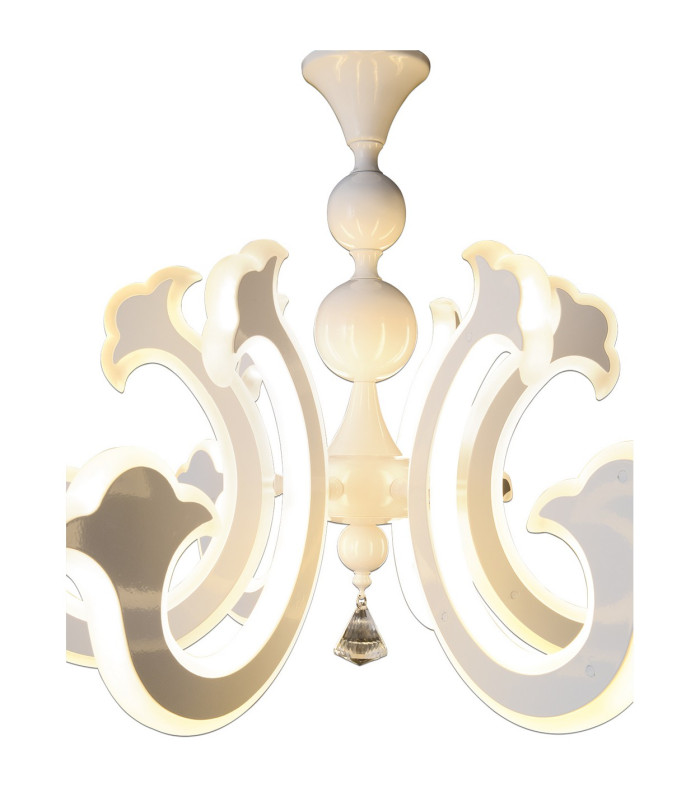 Ludwig Dimmable LED Tall Pendant Ceiling Light White 2700K Remote Control-4
