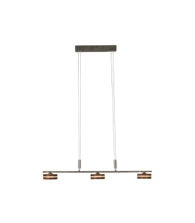 Triberg Dimmable LED Bar Pendant Ceiling Light Brown 3000K-1